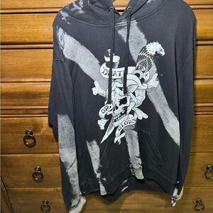 Ed Hardy Black and White Graphic Hoodie